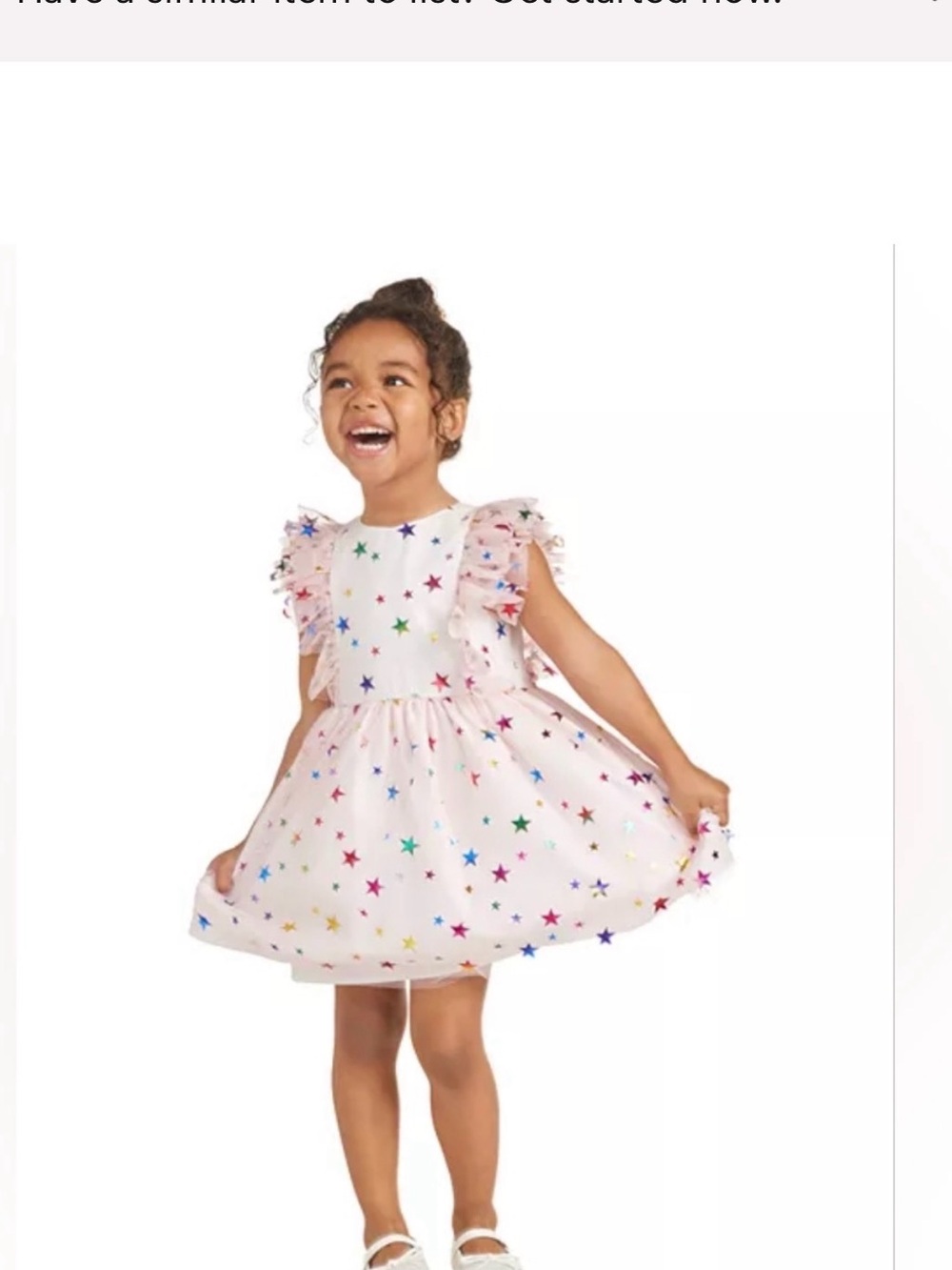 Pippa and Julie Dress foil stars ruffles pageant  Size 3T